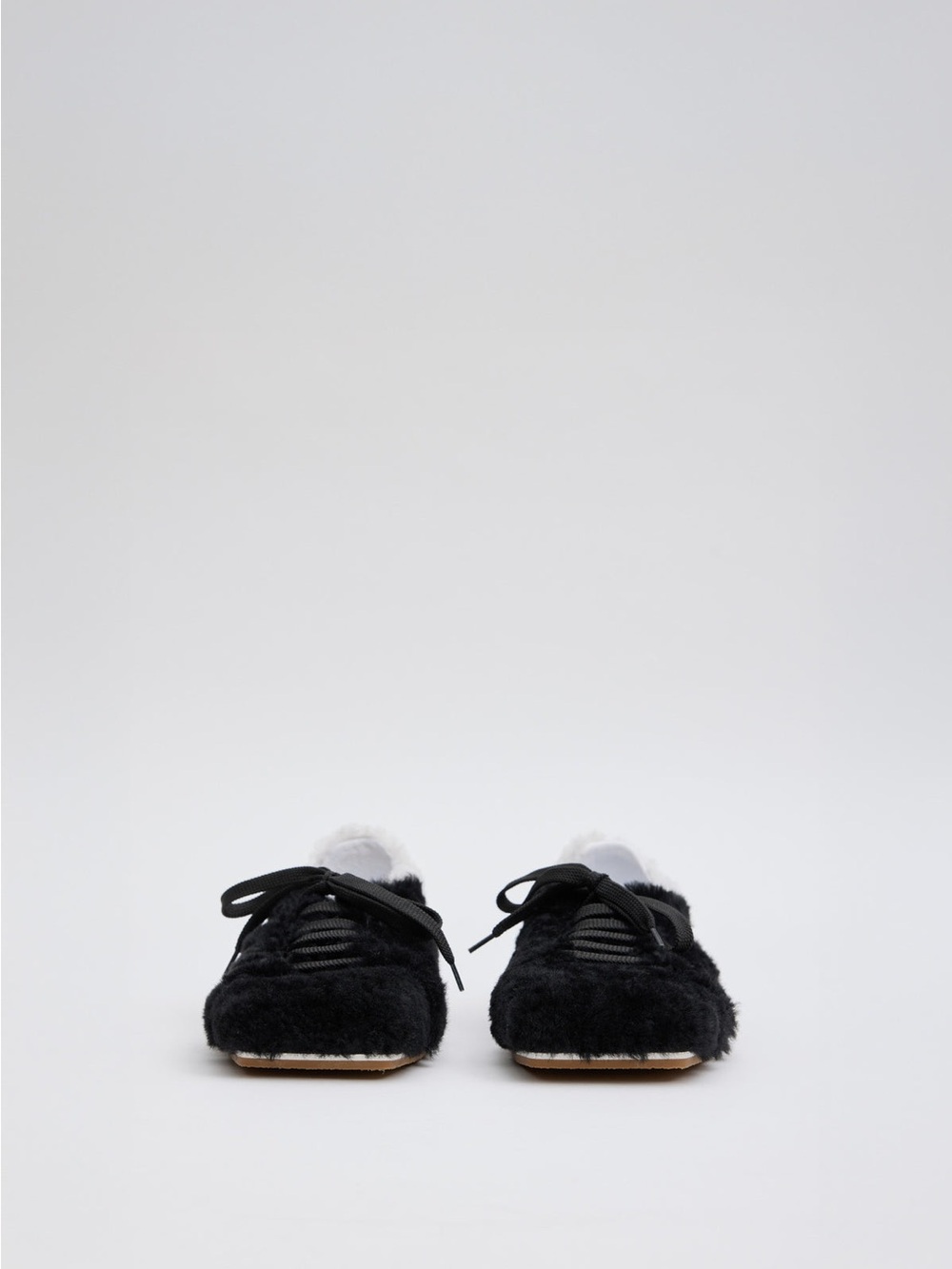 TIBI Teddy Shearling Seth Sneaker Black White Size 36 - Picture 3 of 14